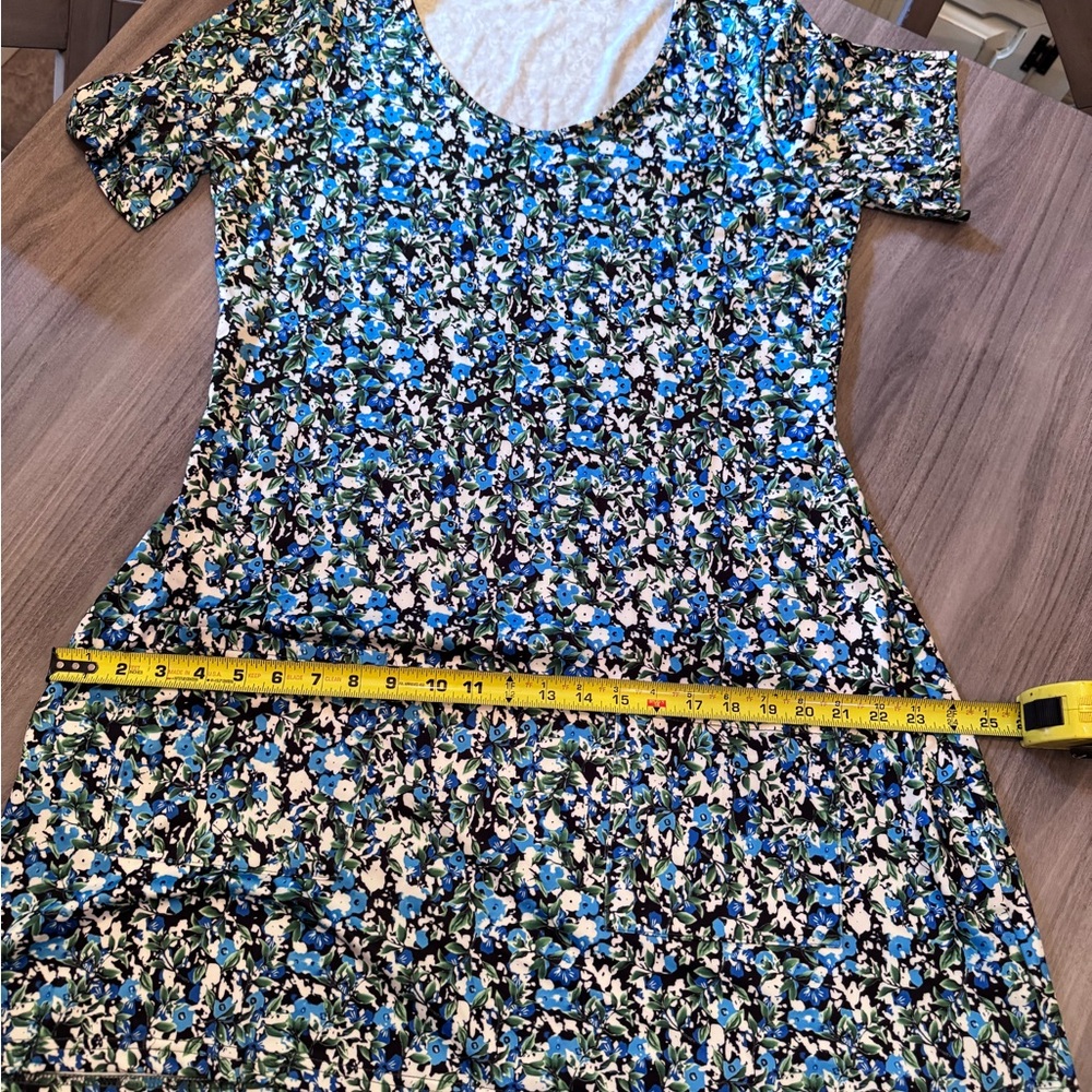 3 for $20–Floral Blue and Green Dress - Picture 3 of 4